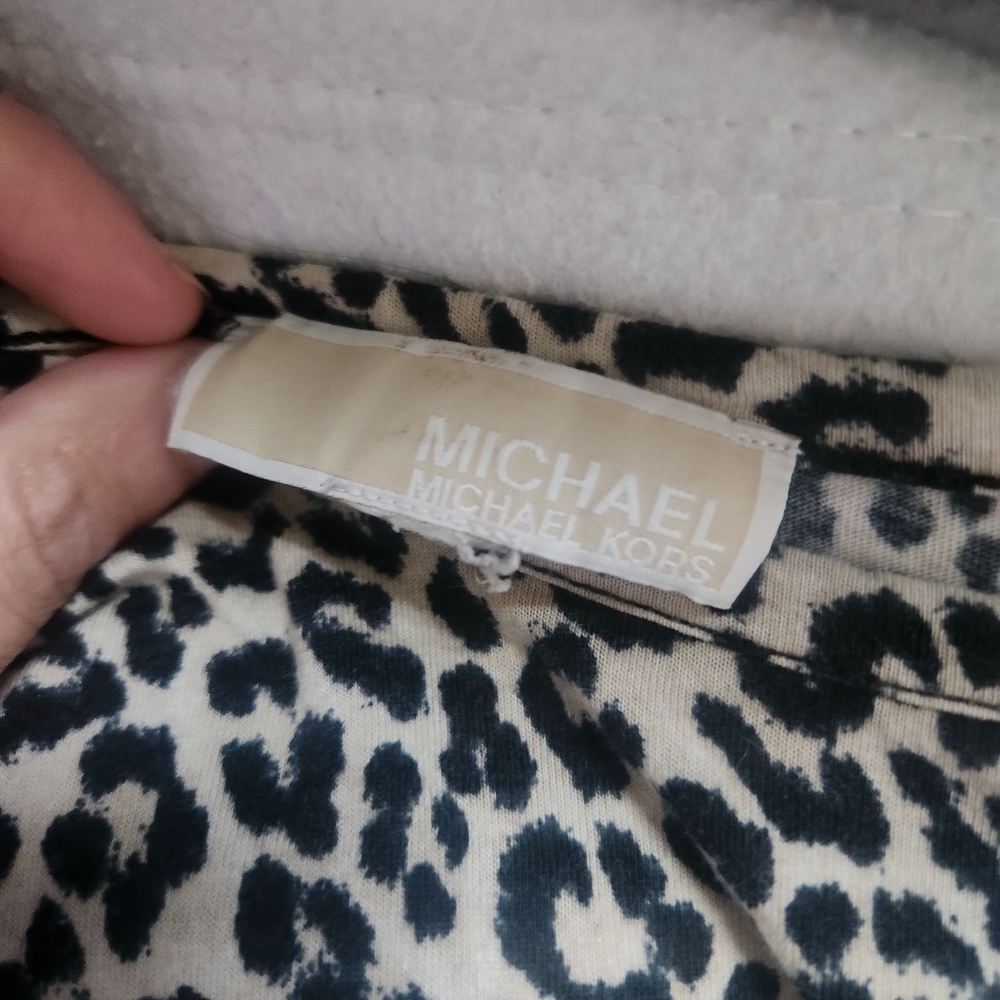 Michael Kors Kids Black and Tan Animal Print Tee - Picture 2 of 2